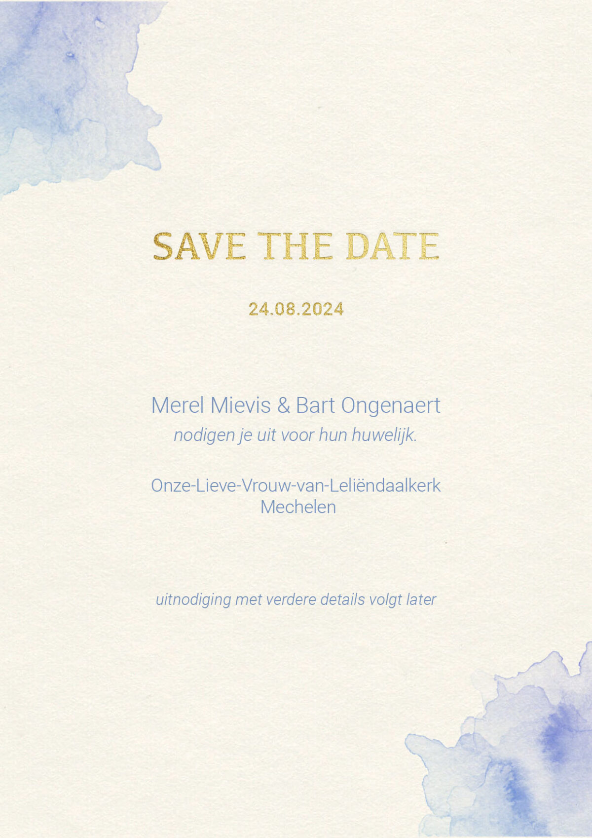 save the date waterverf lila