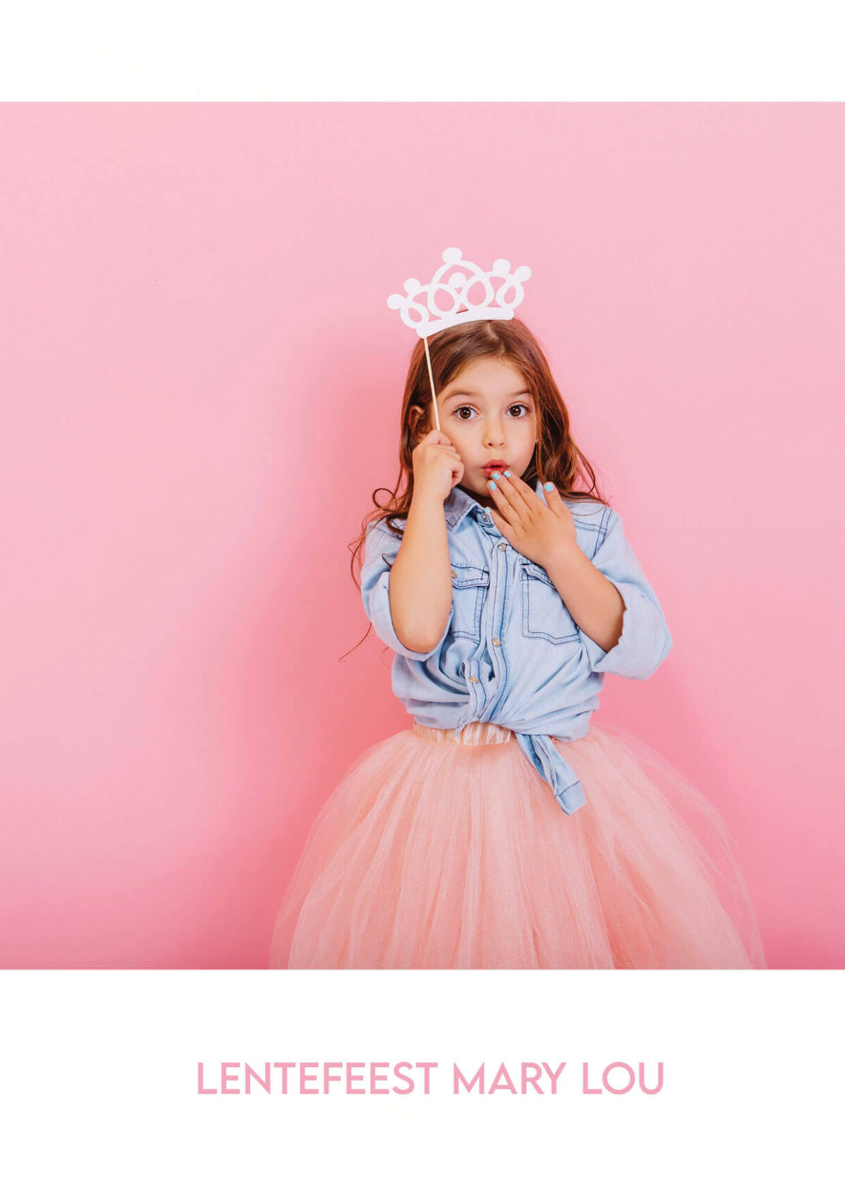 Bedankkaartje Communie Lentefeest Meisje Foto Princesse