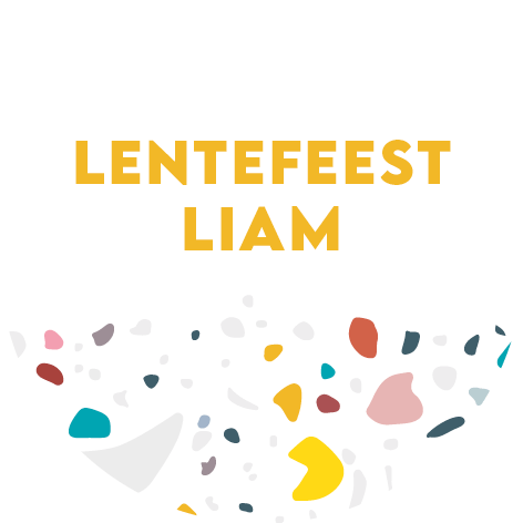 Communie Lentefeest Sticker Rond Terrazzo