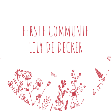 Communie Lentefeest Sticker Rond Veldbloemen