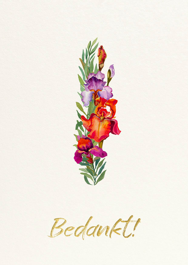Bedankkaartje Floralia Bloemen Geboorte Foto