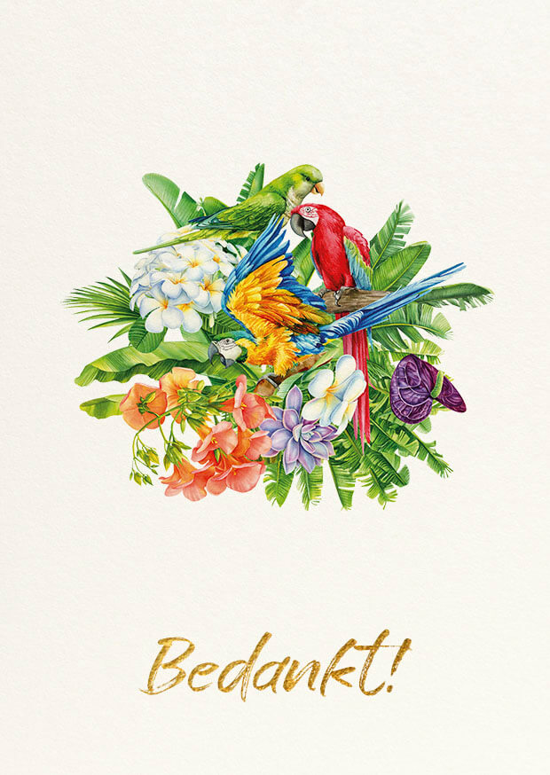 Bedankkaartje Floralia Bloemen Ara's Geboorte Foto