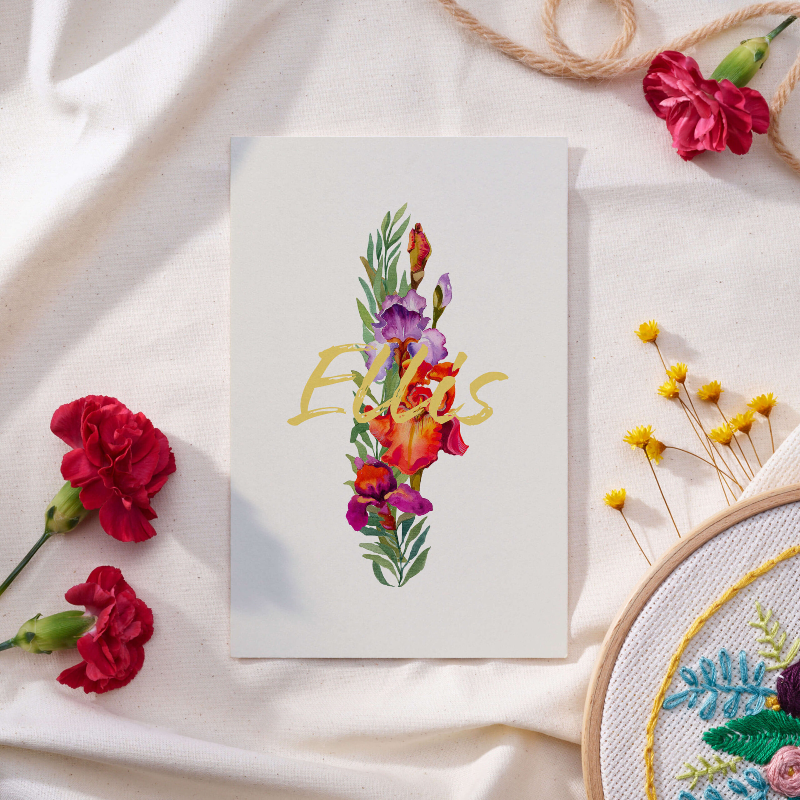Milieuvriendelijk Voldoen binnenkort Geboortekaartje Boeket Bloemen | Fleurig | Floralia — Designcards