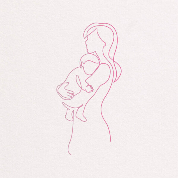 Babyborrelkaart Eenvoud Clean Mama Kind Lichtroze Roze