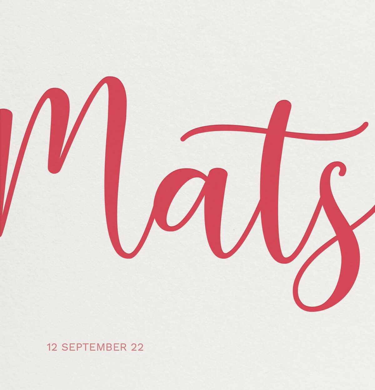 Geboortekaartje Square Pop Minimalistisch Simpel Eenvoud Koraal Rood Roze Multiloft Letterpress