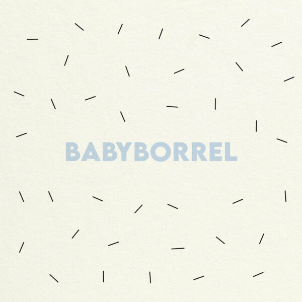 Babyborrelkaart Minimalistisch Simpel Eenvoud Hip Warm Wit Zacht Babyblauw Blauw Streepjes Spray