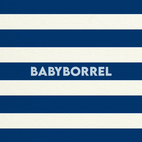 Babyborrelkaart Minimalistisch Simpel Eenvoud Hip Warm Wit Marineblauw Strepen Blauw Babyblauw
