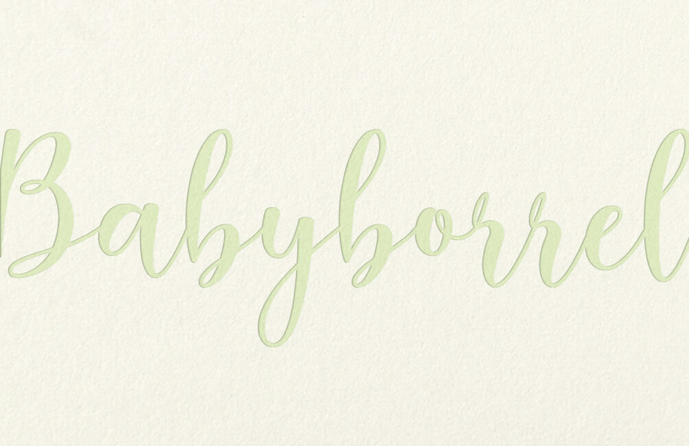 Babyborrelkaart Minimalistisch Simpel Eenvoud Warm Wit Papier Letterpress Pastel Groen