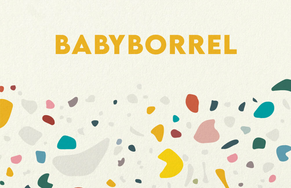 Babyborrelkaart Minimalistisch Hip Warm Wit Terrazzo Fleurig Geel