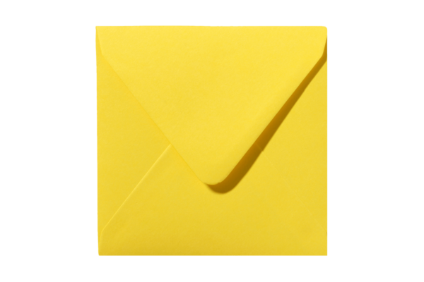 Envelop boterbloemgeel Geel Puntklep 14 x 14 cm