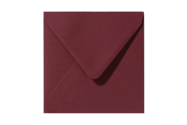 Envelop Bordeaux Donkerrood Rood Puntklep 14 x 14 cm
