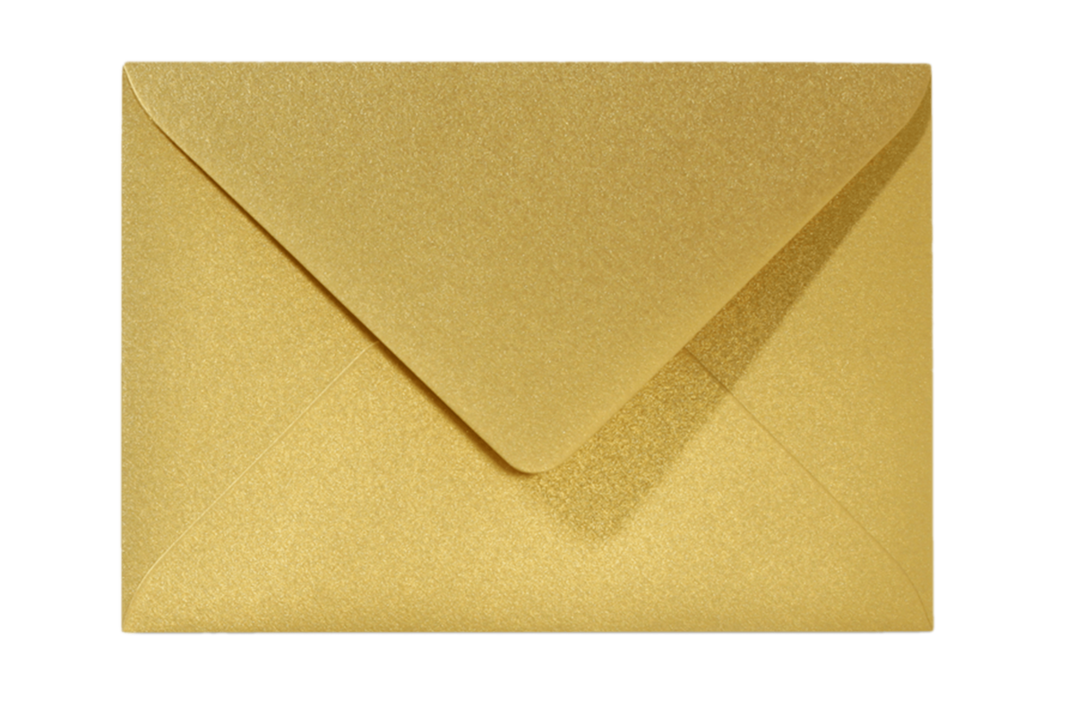 Envelop Metallic Goud Puntklep 18 x 12 cm