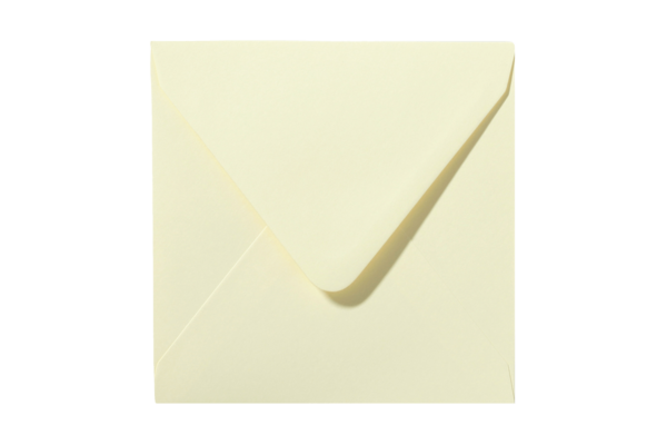 Envelop Zacht Geel Puntklep 14 x 14 cm