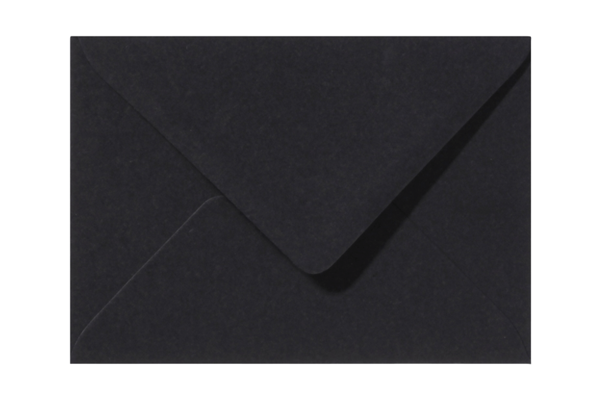 Envelop zwart puntklep 18 x 12 cm