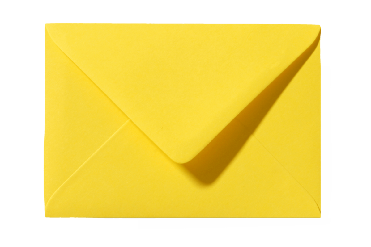 Envelop boterbloemgeel Geel Puntklep 18 x 12 cm C6
