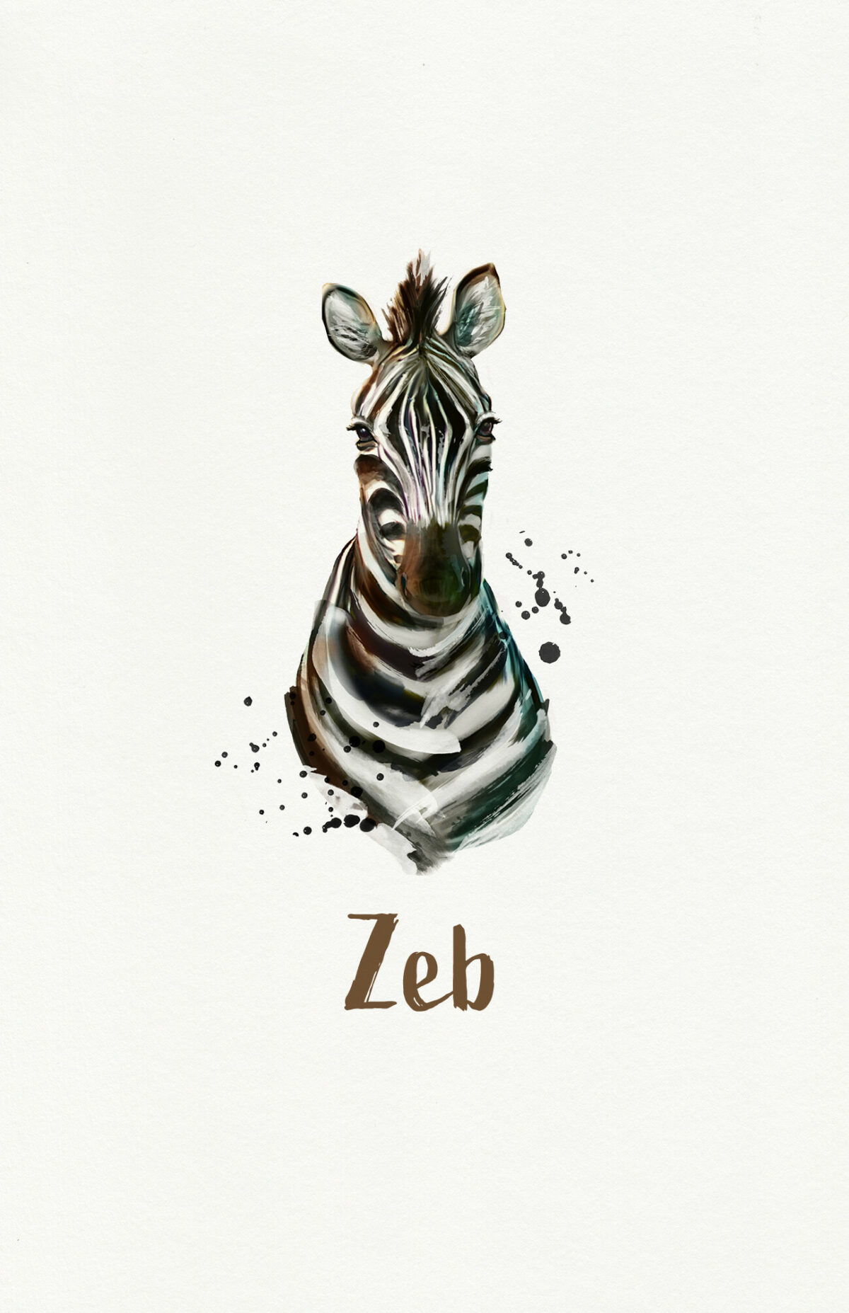 Zebra Waterverf Aquarel Dieren Geboortekaartje